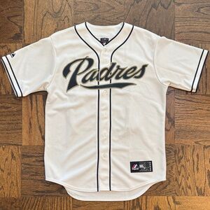 San Diego Padres Majestic White MLB Baseball Jersey Medium #24 Maybin